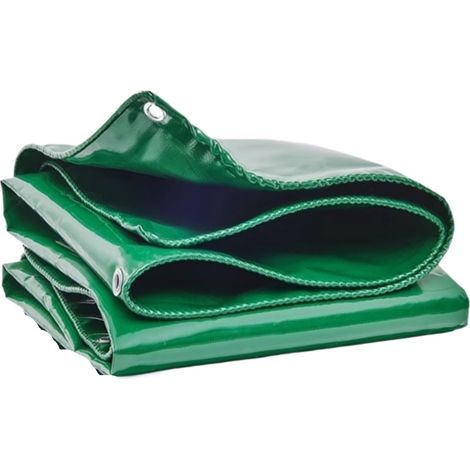 Bâche épaisse, imperméable et anti-UV, pour extérieur — Anti-pluie et ignifuge — Toile en PVC bleu-vert, résistante à l'usure et aux huiles (Blanc, 2 x 2 m)