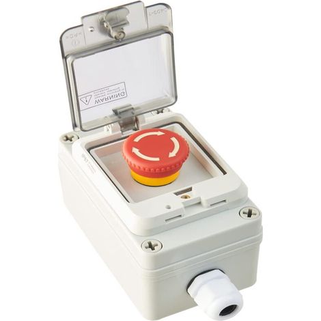 royaluxe -Interrupt Estop avec boîtier Boîte d'arrêt d'urgence Bouton-poussoir d'arrêt d'urgence avec boîtier Boîte à boutons-poussoirs d'arrêt d'urgence Commutats à bouton-poussoir d'arrêt d'urgence (1/5)