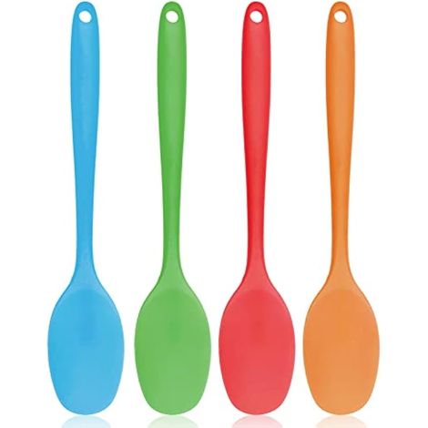 Lot de 4 cuillères en silicone, résistantes à la chaleur, ustensiles de cuisine en silicone (1/5)