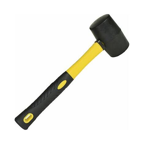 16oz Rubber Mallet Hammer Fibreglass Shaft Grip Camping Paving Diy HM107 (1/3)
