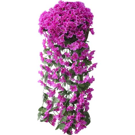 Fleurs Artificielles - Vigne en Soie avec Fleurs de Violette - Décoration Murale et Panier Suspendu - Longueur 85 cm - 1 Pièce (1/3)