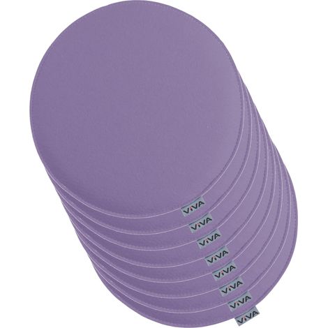Lot de 8 coussins de chaise ronds en feutre Ø 35 cm en Lila Coussins de chaise en feutre pour intérieur et extérieur Coussins de siège robustes pour chaises, salle à manger, jardin (1/5)