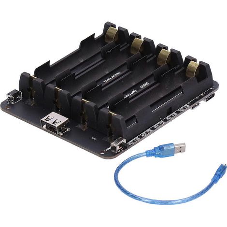 18650-Batteriehaltergehäuse mit 4-Kanal-Micro-USB-Schnittstelle für Raspberry Pi, 0,5 A, 5–8 V