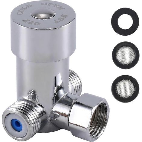 Mitigeur thermostatique G1/2 pour robinet automatique, contrôle de la température de l'eau chaude et froide. (1/5)