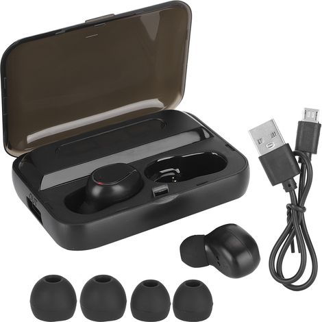 Bluetooth 5.0 Stereo-Kopfhörer mit Digitalanzeige und Atemlicht – Schwarz (1/5)