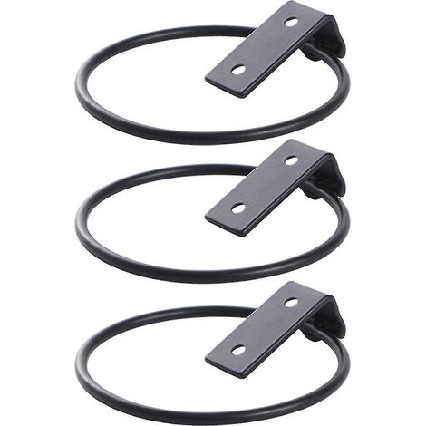 Set mit 3 Blumentopfhalterringen zur Wandmontage, Metall-Pflanzgefäßhaken, zusammenklappbare Halterung für (1/4)