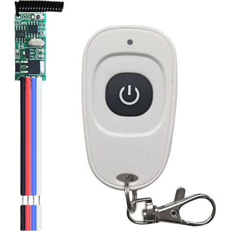 Interrupteur Télécommande RF 433 MHz 12 V CC – Kit Émetteur + Récepteur Mini Relais LED Haute Sensibilité 3,5–12 V pour Porte de Garage