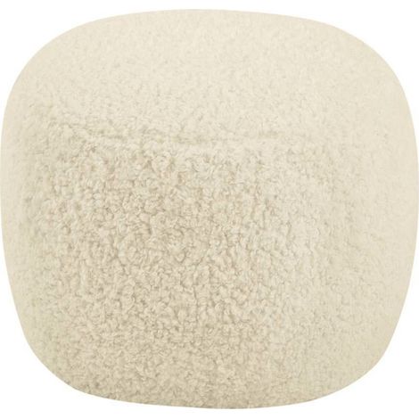 Pouf sheepskin ivoire cocon déco salon tendance - Ivoire laine bouclée (1/2)