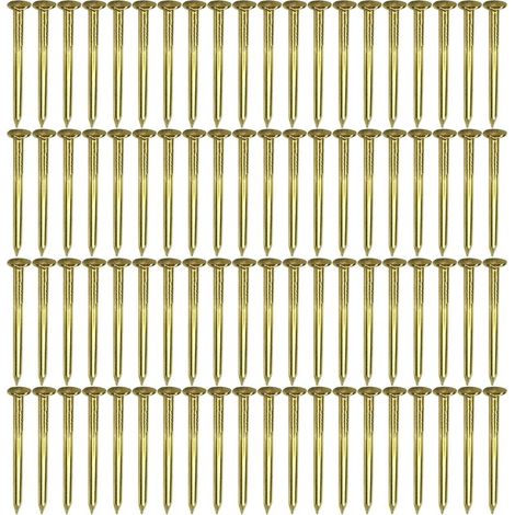 100 vergoldete Messingnägel mit runden Köpfen, ideal für Holzmöbel, Gemälde, Stühle, antike und Vintage-Kugelnägel, 1,5 x 20 mm (1/4)