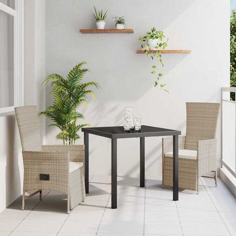 Ensemble de salle à manger pour jardin 3 pcs-Salon de jardin Beige polyrotin 633696 (1/5)