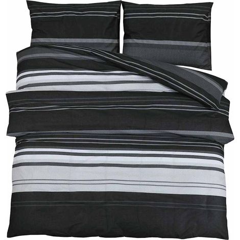 Maison Exclusive - Set Copripiumino Nero e Bianco 260x220 cm in Cotone