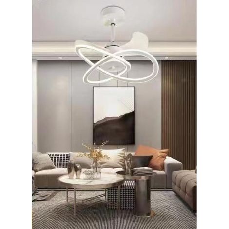 TrAdE Shop Traesio - Lampadario Moderno Led Ad Intreccio Con Ventilatore A Soffitto Dimmerabile 60005 - (1/2)