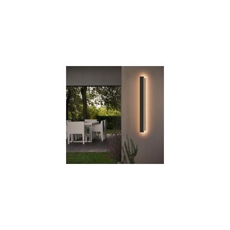 LED Applique Murale Exterieur Longue, Noir Aplique Mural Interieur, 60CM Fer Acrylique IP65 Luminaire Exterieur, Lampe Exterieure pour Cour Jardin Terrasse Salon, Blanc Chaud 3000K