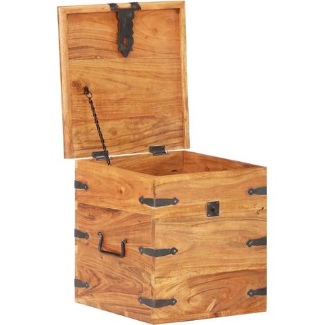 Maison Exclusive - Coffre 40x40x40 cm Bois d'acacia solide (1/5)