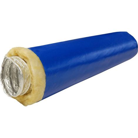 Atlantic – Conduit souple renforcé calorifugé 25 mm D125 L10M – Aluminium – Résistant à l'écrasement et au déchirement – Pour réseaux VMC simple flux