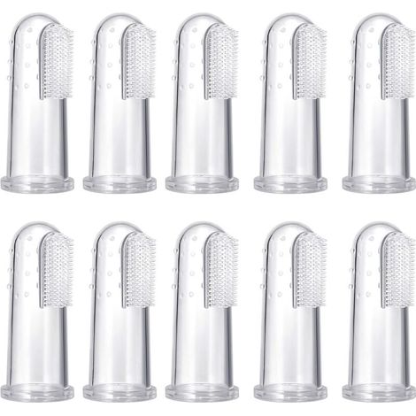 10 pièces brosse à dents pour animaux de compagnie, nettoyant pour dents en silicone souple pour la sécurité alimentaire, kit de brosses à dents pour chien et chat (1/5)