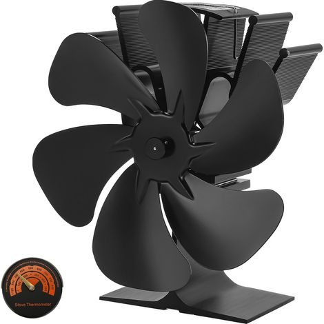 SWANEW Ventilatore per Stufa a Legna 6 Pale Ventilatore per Camino Alimentato a Calore Silenzioso per Stufa a Legna Camino Ceppo di Gas (1/5)