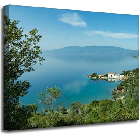 Leinwanddruck Natur Berggipfel und Meer 50x40