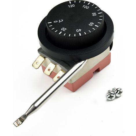 Thermostat de ventilateur électrique réglable 12 V 0-120 °C, interrupteur de contrôle de température de radiateur, sonde thermostatique capillaire