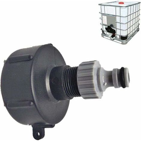 Raccord Rapide IBC Cuve 1000L S60X6 Robinet Adaptateur Réservoir Connecteur Tuyau Sortie Plastique 3/4 Pouce (1/2)