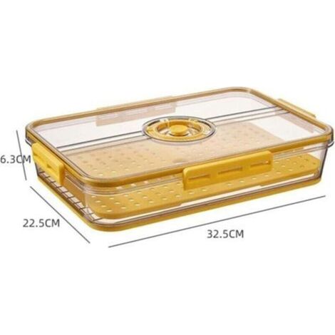 Ensemble de deux boîtes de conservation hermétiques pour fromage, adaptées au réfrigérateur, avec couvercle, convenant également aux viandes cuites. (1/3)
