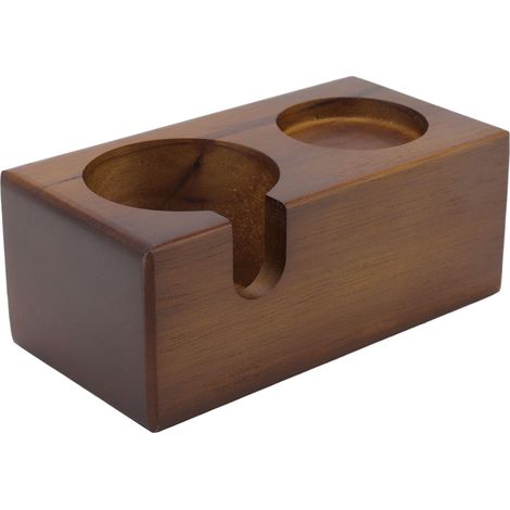 Support de porte-filtre en bois pour café, station de tassage marron, socle à tamper et porte-filtre