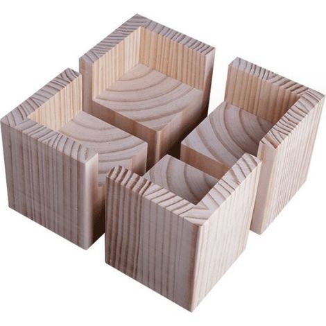 Lot de 4 rehausseurs de lit, rehausseurs en bois pour meubles lourds (1/4)