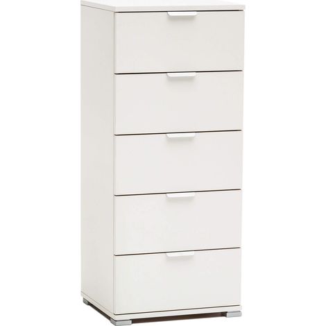 MOBILETTO CON 5 CASSETTI IN COLORE BIANCO 45 X 38 X H103 CM (1/4)