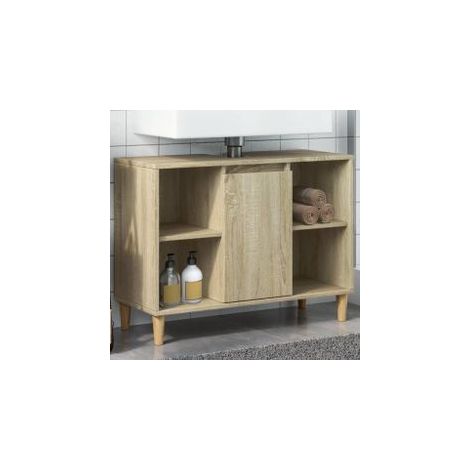 Armoire salle de bain chêne sonoma 80x33x60 bois d'ingénierie (1/5)