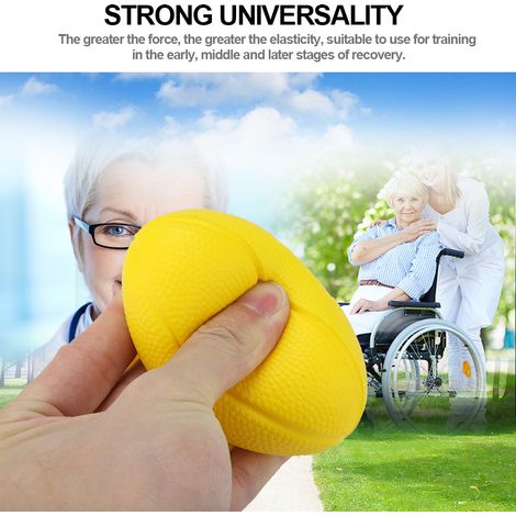 Balle anti-stress jaune pour la rééducation des doigts et l'entraînement universel de la main (1/5)