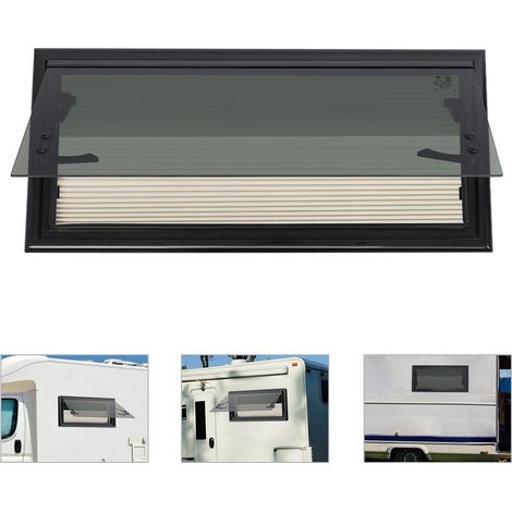 Senderpick – Fenêtre coulissante pour camping-car – Moustiquaire anti-insectes – Pare-soleil – Verre trempé – Dimensions 70 x 30 cm – Installation facile