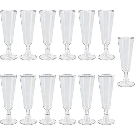 Lot de 60 verres à vin en résine plastique de 150 ml, coupes à champagne, verres à vin rouge, polyvalents, indispensables pour les fêtes et carnavals. (1/5)