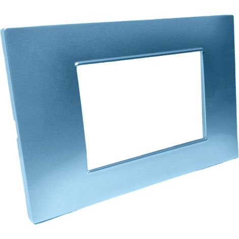 Placchetta per interruttore in metallo a 3 azzurro marino cassetta 503 compatibile con vimar plana supporto cover (1/2)