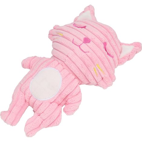 Peluche douce en forme de chat rose, jouet interactif de nettoyage des dents pour chiens, à mâcher et à mordre, pour l'éducation et le dressage. (1/5)