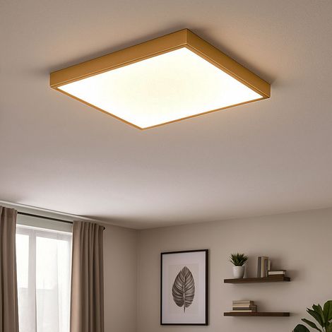 Deckenleuchte Wohnzimmerleuchte  Deckenlampe Aufbaupanel quadratisch, Kunststoff Metall, 1x LED 2900lm 3000K warmweiß, L 45 cm
