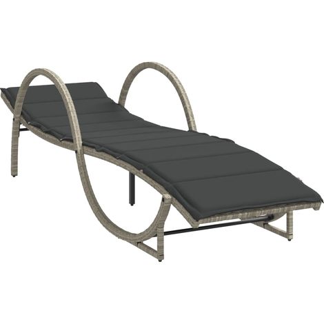 Maison Exclusive - Sonnenliege mit Auflage Hellgrau 60x199x42 cm