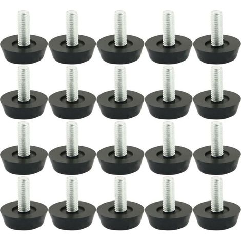 20 pièces table de réglage de meuble et base de chaise protection de sol glissière à vis 22mm x M6 x 20mm (1/5)