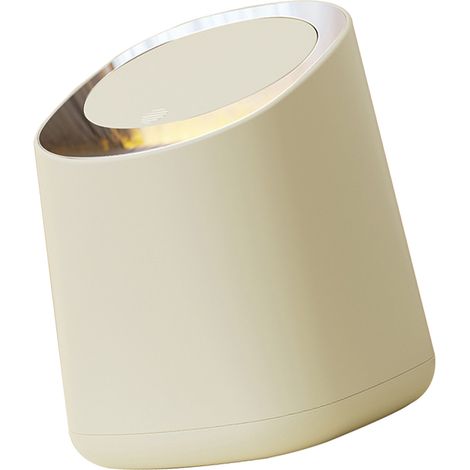 Poubelle de bureau avec couvercle à pression, grande capacité, design moderne en plastique pour maison voiture bureau (1/5)