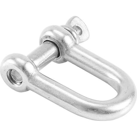 Manille en D droite M6x38mm, courte, acier inoxydable AISI 316 (1/4)