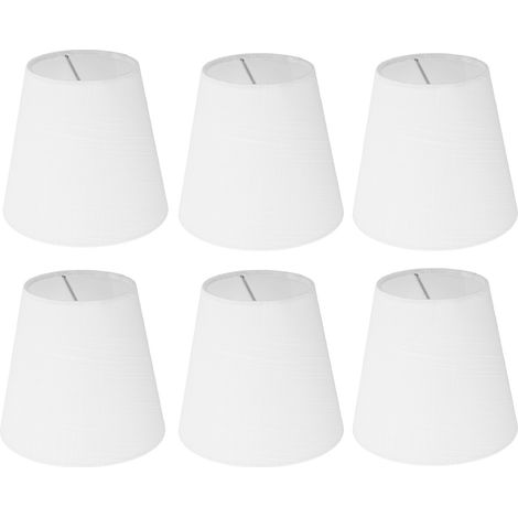 Set di 6 paralumi in tessuto bianco – stile minimalista moderno – per tavolo/terra/candelabro/parete – lampadario
