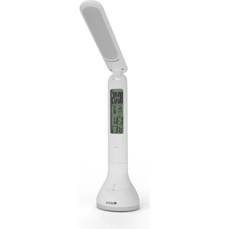 Avide Lampada da Scrivania LED Bianca con Schermo LCD RGB