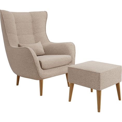 Fauteuil Comfivo Ulmus VII, Lambi 06, 106x80x95cm, Tissu, Pieds: Bois, 0 (1/5)