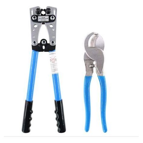 BUNTHAUS Lot de 2 pinces à sertir pour câble électrique avec pince coupante pour câble 10, 8, 6, 4, 2, 1/0 AWG