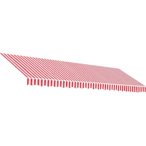 Maison Exclusive - Tessuto di Ricambio per Tenda da Sole Rosso e Bianco 480x345 cm Poliestere (1/5)