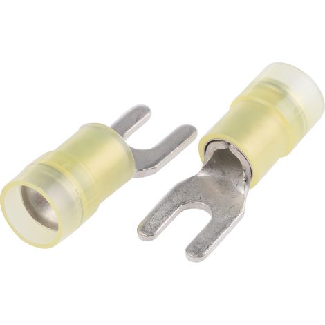 Cosse à fourche à sertir RS PRO Isolé, Jaune 10AWG 6mm² 12AWG 4mm²