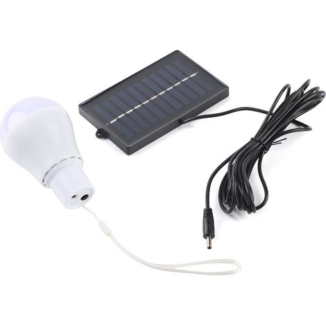 Lampe solaire portable rechargeable à 12 LED, blanche pure, idéale pour le camping et les activités de plein air. (1/5)