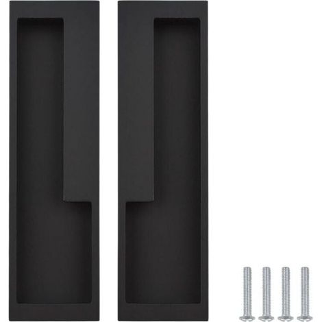 2 pezzi maniglie per porte scorrevoli incassate, maniglie per cassetti e armadietti con viti - Nero/192 mm (1/4)