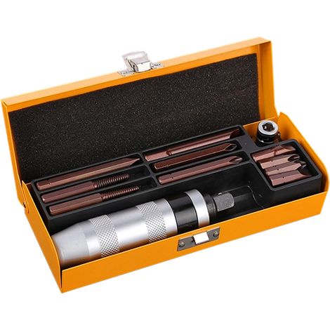 Kit de 12 extracteurs de vis manuels, embouts de vissage à percussion en acier allié S2 pour retirer les vis cassées, extracteur de vis rouillées, tournevis à percussion pour desserrer les vieilles vi (1/5)