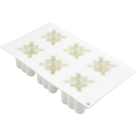Silikon-Zauberwürfelform mit 6 Mulden, Kuchenform, Mousseform, Dessertbackform (1/4)