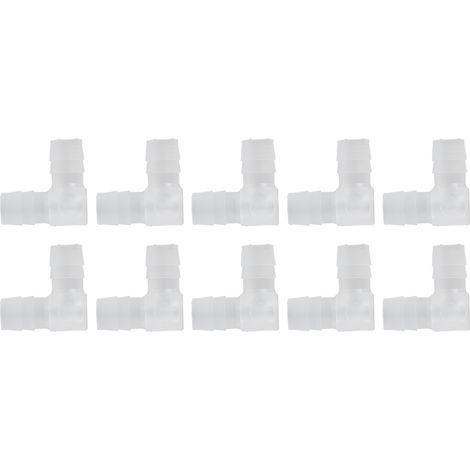 10pcs Elbow Barb Plastic Adapter 90 Degree Equal L Shape Barbed Joint Adapter for Aquarium 10mm (1/5)